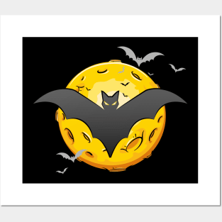 bat in the moon 2 Posters and Art